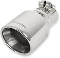 Exhaust Tip Exhaust Tip 4.00 Inch Rolled Angle Polished SS Fits 2.50 Inch Tubing Clamp On Flowmaster