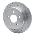 R1 Concepts Brake Rotor Drilled and Slotted Silver Fits Ford Crown
