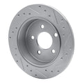 R1 Concepts Brake Rotor Drilled and Slotted Silver Fits Ford Crown