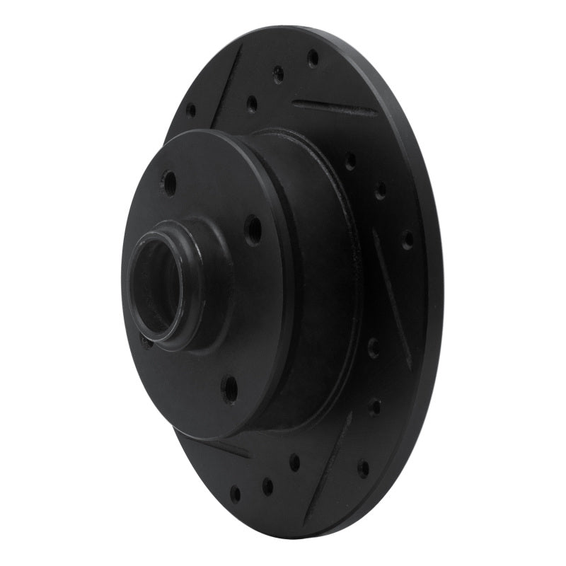 R1 85-02 Volkswagen Cabrio Rear Left Drilled & Slotted Black Brake Rotor