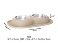 WeatherTech Pet Feeding System Double Low 32oz 3in. Stainless Bowl - Tan
