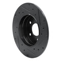 R1 94-11 Mercedes-Benz C280 Rear Left Drilled & Slotted Black Brake Rotor