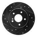 R1 94-11 Mercedes-Benz C280 Rear Left Drilled & Slotted Black Brake Rotor