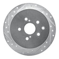 R1 Concepts Brake Rotor Drilled and Slotted Silver Fits Lexus RX350