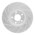 R1 17-23 Subaru Impreza Front Right Drilled & Slotted Silver Brake Rotor