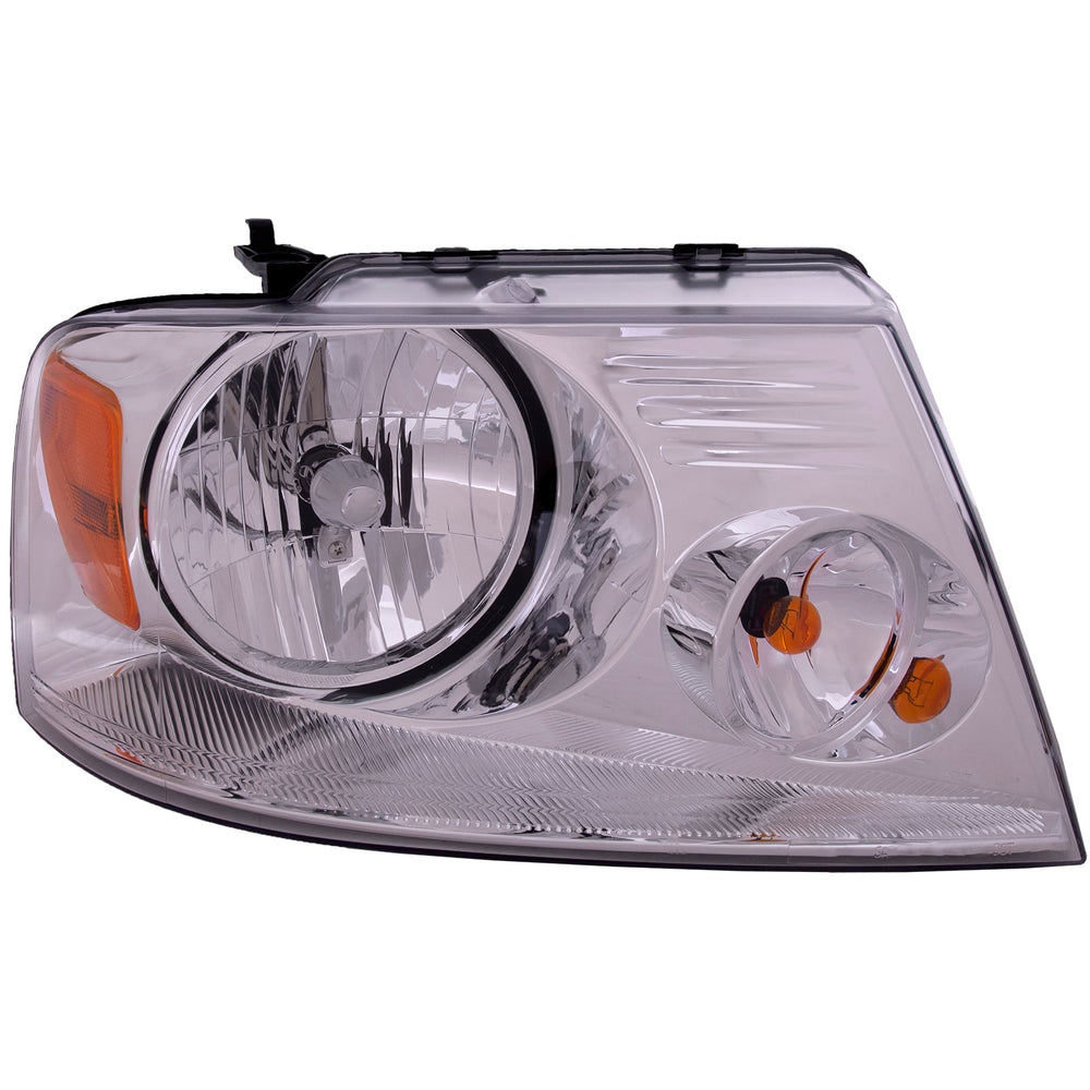 RH HEADLAMP ASSY COMPOSITE; W/CHROME TRIM; F150 0408