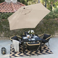 ECO SERIES 9FT CRANK LIFT PUSH TILT STEEL MARKET UMBRELLA IN ANTIQUE BEIGE POLYESTER