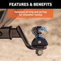 ~(13 lbs. 13X5X3)~ RockerBall Cushion Hitch with 2IN Ball (2IN Shank 7500 lbs. 3IN Drop)