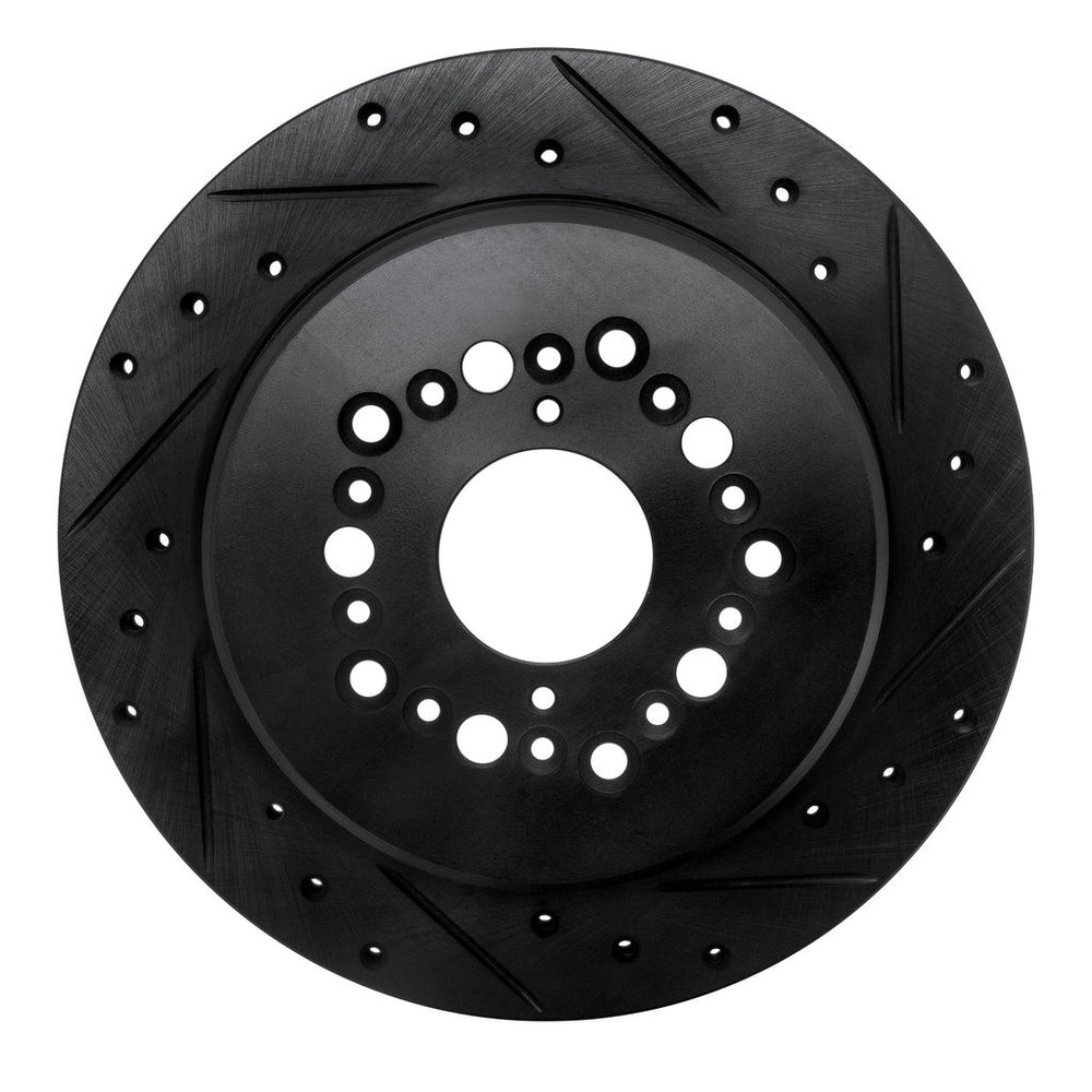 R1 92-00 Lexus GS300 Rear Right Drilled & Slotted Black Brake Rotor