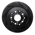 R1 92-00 Lexus GS300 Rear Right Drilled & Slotted Black Brake Rotor