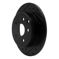 R1 06-18 Lexus HS250H Rear Left Drilled & Slotted Black Brake Rotor