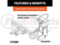 REPLACEMENT 36IN X 1/4IN DIAMETER TOW BAR BASE PLATE SAFETY CABLE (3500 LBS)