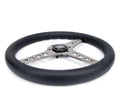 NRG Light Weight Gaming Steering Wheel - Driftz 350mm 3 Black Chrome Spokes Perforated Leather