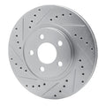 R1 Concepts Brake Rotor Drilled and Slotted Silver Fits Chrysler PT