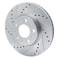 R1 Concepts Brake Rotor Drilled and Slotted Silver Fits Volvo 850