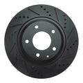 R1 04-11 Mazda RX-8 Rear Right Drilled & Slotted Black Brake Rotor