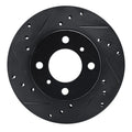 R1 92-00 Dodge COLT Front Left Drilled & Slotted Black Brake Rotor