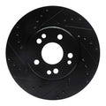 R1 90-98 Mercedes-Benz 500E Front Left Drilled & Slotted Black Brake Rotor