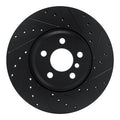 R1 18-25 BMW 330I Front Right Drilled & Slotted Black Brake Rotor