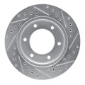 R1 Concepts Brake Rotor Drilled and Slotted Silver Fits Honda Passport
