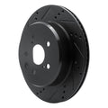 R1 06-20 Lexus GS300 Rear Left Drilled & Slotted Black Brake Rotor