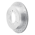 DFC 07-22 Lexus LX570 Rear Right Drilled & Slotted Silver Brake Rotor