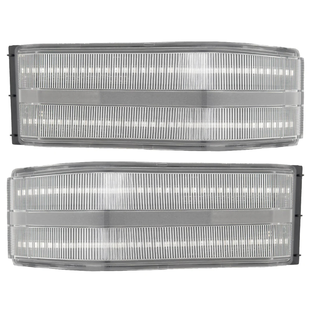 1419 SILVERADO/SIERRA SIDE MIRROR LENSES W/ SCANNING CLEAR TURN SIGNALS SMOKED LENS