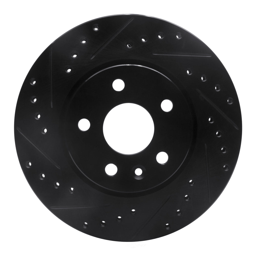 R1 06-25 American Coach Patriot Front Right Drilled & Slotted Black Brake Rotor