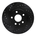 R1 06-25 American Coach Patriot Front Right Drilled & Slotted Black Brake Rotor