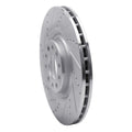 R1 2017-2025 Alfa Romeo Stelvio Front Left Drilled & Slotted Silver Brake Rotor
