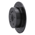R1 2012-2018 Lexus ES300H Rear Right Drilled & Slotted Black Brake Rotor