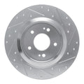 DFC 19-25 Hyundai Palisade Rear Left Drilled & Slotted Silver Brake Rotor