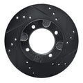 R1 82-86 Nissan STANZA Front Right Drilled & Slotted Black Brake Rotor