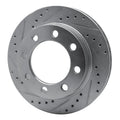 R1 71-97 Dodge D300 Front Left Drilled & Slotted Silver Brake Rotor