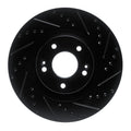 R1 13-20 Hyundai Santa Fe XL Front Right Drilled & Slotted Black Brake Rotor
