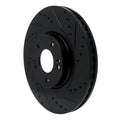 R1 13-20 Hyundai Santa Fe XL Front Right Drilled & Slotted Black Brake Rotor