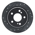 R1 90-95 Mercedes-Benz 300SL Rear Left Drilled & Slotted Black Brake Rotor