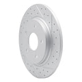 R1 08-16 Chrysler Town & Country Rear Right Drilled & Slotted Geo-Carbon Rotor