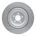 R1 10-24 Jaguar XF Rear Right Drilled & Slotted Silver Brake Rotor