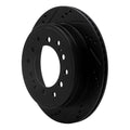 R1 2010-2024 Lexus GX460 Rear Left Drilled & Slotted Black Brake Rotor