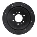 R1 04-11 Ford F-150 RWD Rear Left Drilled & Slotted Black Brake Rotor