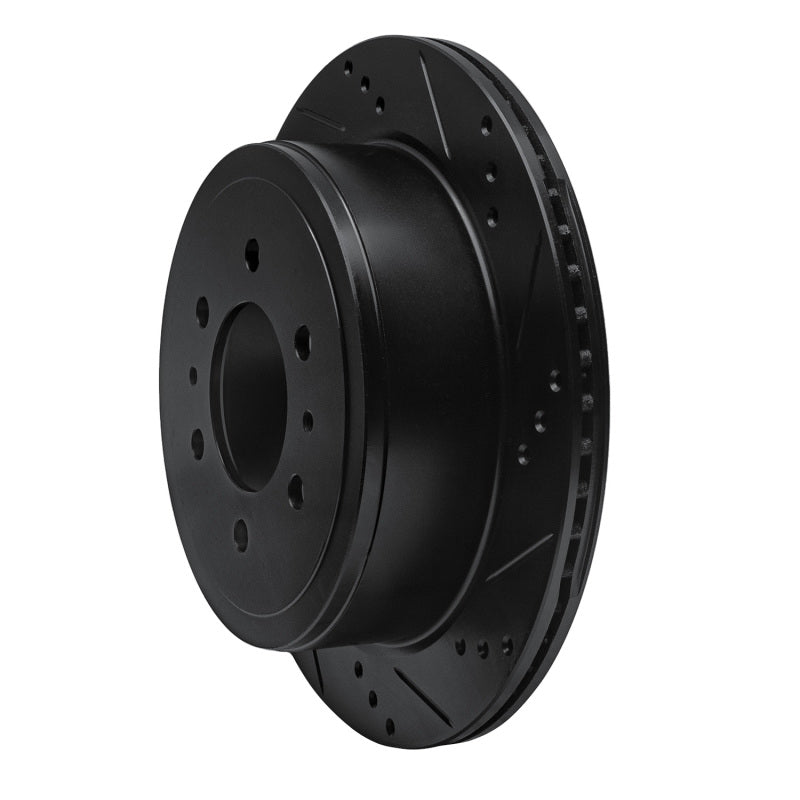 R1 04-11 Ford F-150 4WD Rear Right Drilled & Slotted Black Brake Rotor