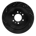 R1 04-11 Ford F-150 4WD Rear Right Drilled & Slotted Black Brake Rotor