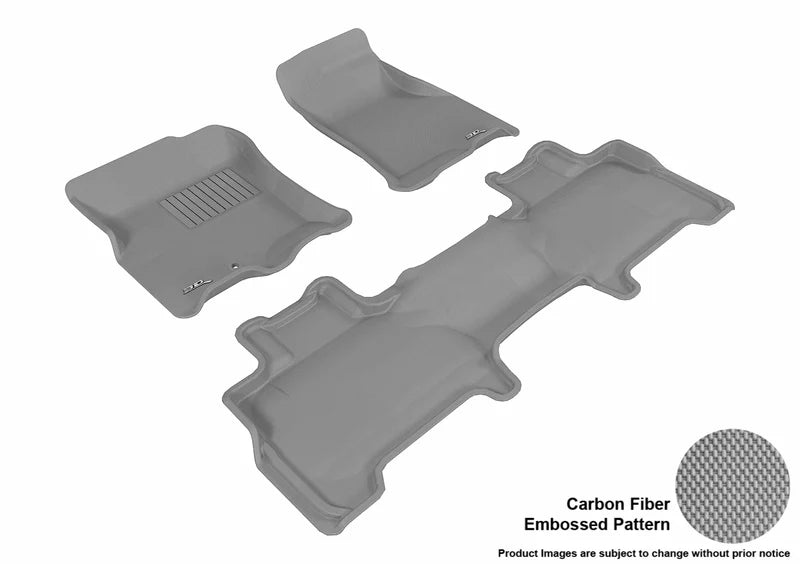 3D MAXpider 2007-2010 Lincoln Navigator Kagu 1st & 2nd Row Floormats - Gray