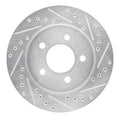 R1 Concepts Brake Rotor Drilled and Slotted Silver Fits Chrysler Grand