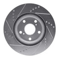 R1 69-70 Ford Galaxie 500 Front Right Drilled & Slotted Silver Brake Rotor