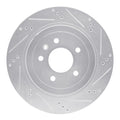 R1 Concepts Brake Rotor Drilled and Slotted Silver Fits Cadillac CTS