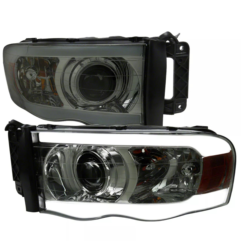 PROJECTOR HEADLIGHTS WITH LED BAR - DUAL BEAM - H7 BULB