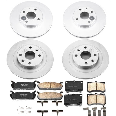 Power Stop 91-96 Ford Escort Front & Rear Z17 Evolution Geomet Coated Brake Kit
