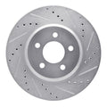 DFC 05-14 Ford Mustang Front Right Drilled & Slotted Silver Brake Rotor
